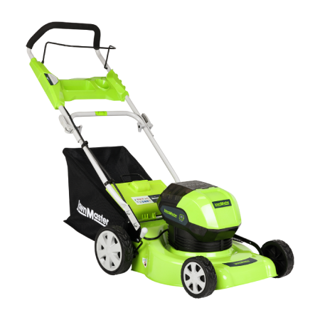 Green electric push lawnmower